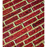 Самоклеюча 3D панель для стін червона Міні цегла 700x770x5мм, фото 2