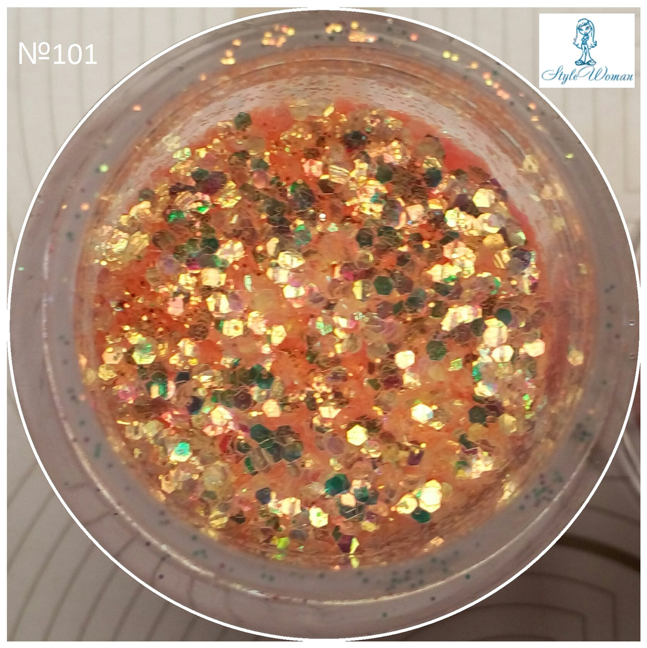 Блискітки, паєтки для дизайну нігтів Mileo Professional Nail Art присипка Мілео No101