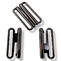 Застібка на купальник 3 см колір блек нікель. (5 комплектів в пакованні)