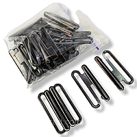 Фурнітура на купальник 3 см колір блек нікель. (10 комплектів в упаковці)