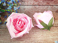 (1 шт) Голова розы (горка), Ø~90 мм, цвет РОЗОВЫЙ