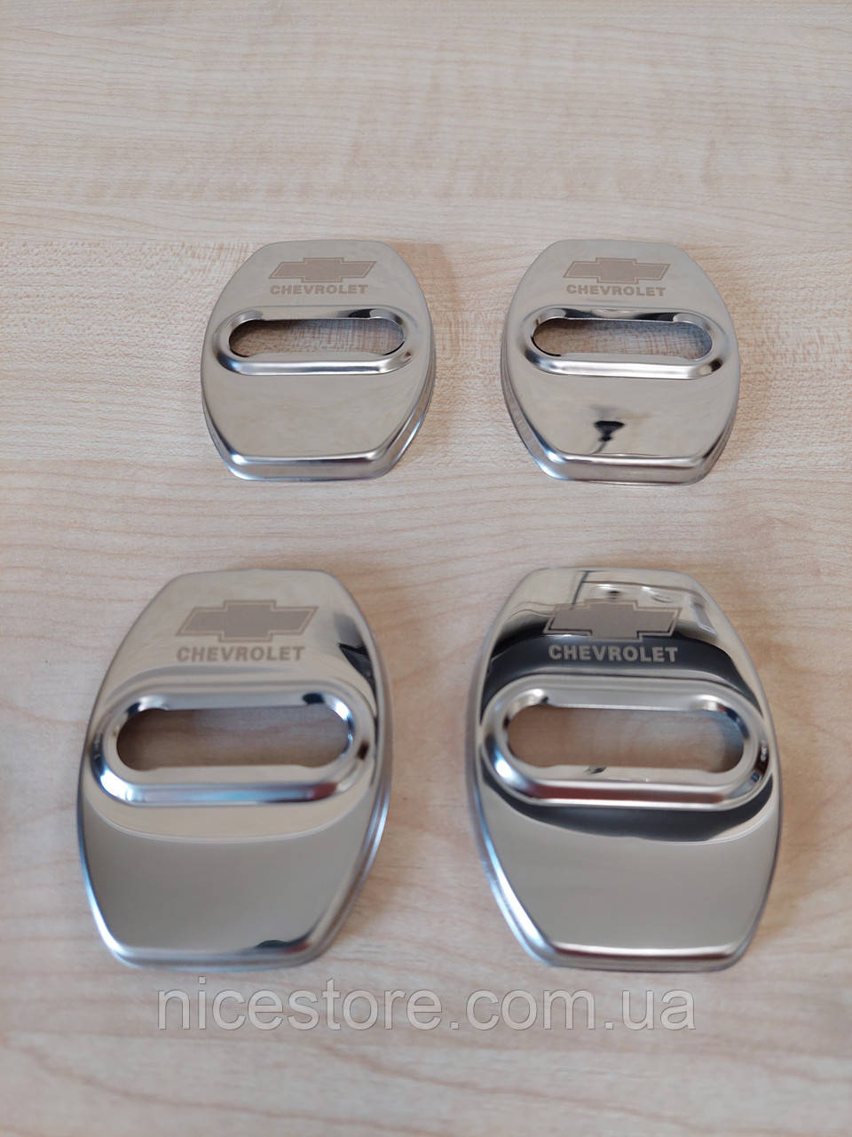 Хром накладки на петли замков дверей автомобиля с логотипом Chevrolet, фото 1