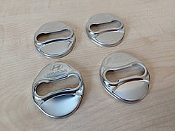 Хром накладки на петли замков дверей автомобиля с логотипом Hyundai style1