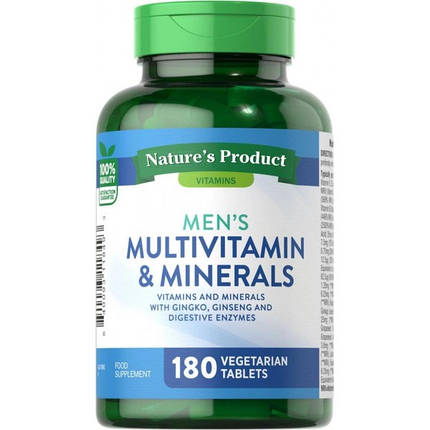 Чоловічі вітаміни Nature's Truth Men's Multivitamin & Minerals 180 таб., фото 1