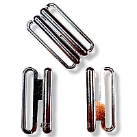 Застібка на купальник 3 см колір сріблястий нікель. (5 комплектів в пакованні)