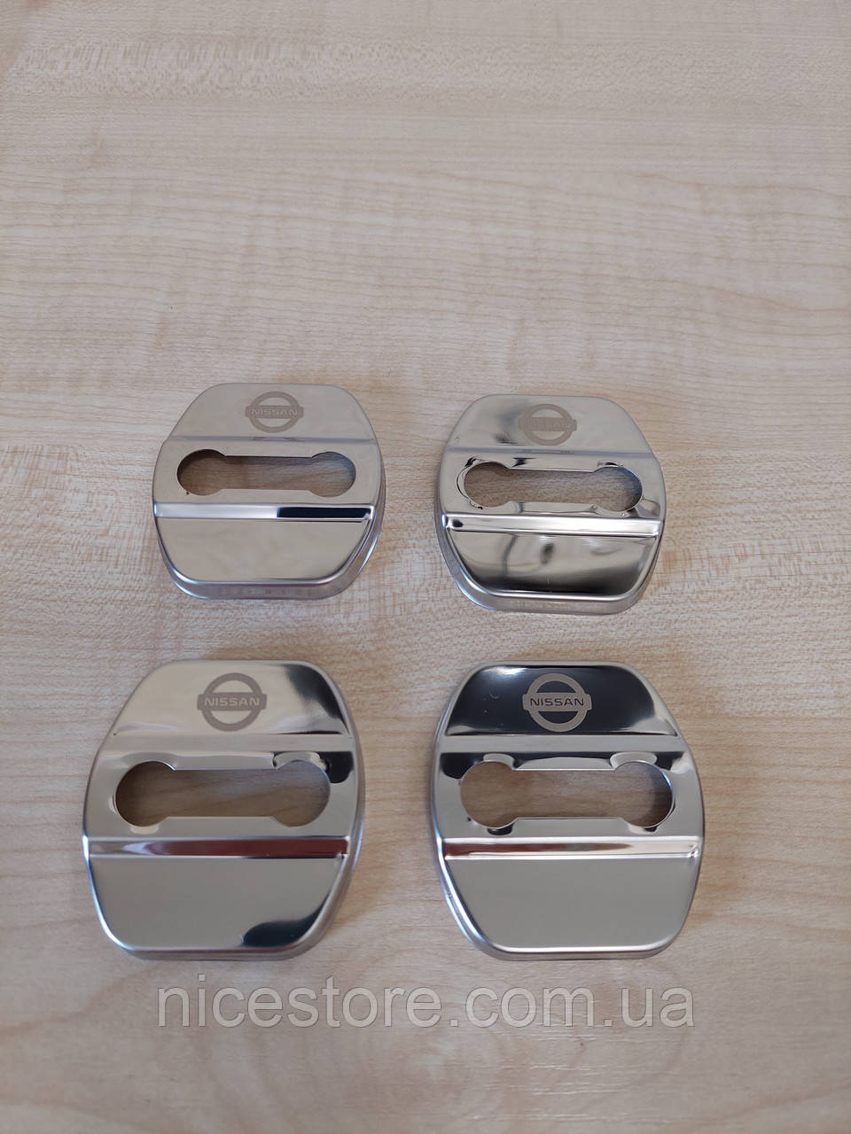 Хром накладки на петли замков дверей автомобиля с логотипом Nissan style1, фото 1