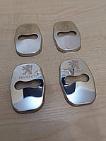 Хром накладки на петли замков дверей автомобиля с логотипом Peugeot