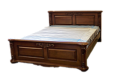 Ліжко двоспальне Корадо з різзю (горіх)