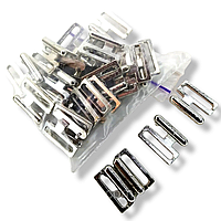 Застібка на купальник 1.5 см колір сріблястий нікель. (10 комплектів в пакованні)