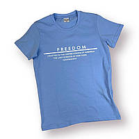 Мужская футболка, голубая, с стильным буквенным дизайном, хлопок ( S-XL) № 2348, TP Troy