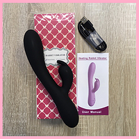 Вібратор із відростком, Вібростимулятор вагіни та клітора з підігрівом, Вібратор кролик подвійний, Інтимні іграшки