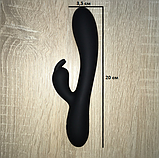 Вібратор із відростком, Вібростимулятор вагіни та клітора з підігрівом, Вібратор кролик подвійний, Інтимні іграшки, фото 8