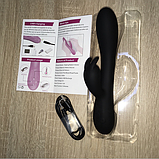 Вібратор із відростком, Вібростимулятор вагіни та клітора з підігрівом, Вібратор кролик подвійний, Інтимні іграшки, фото 9