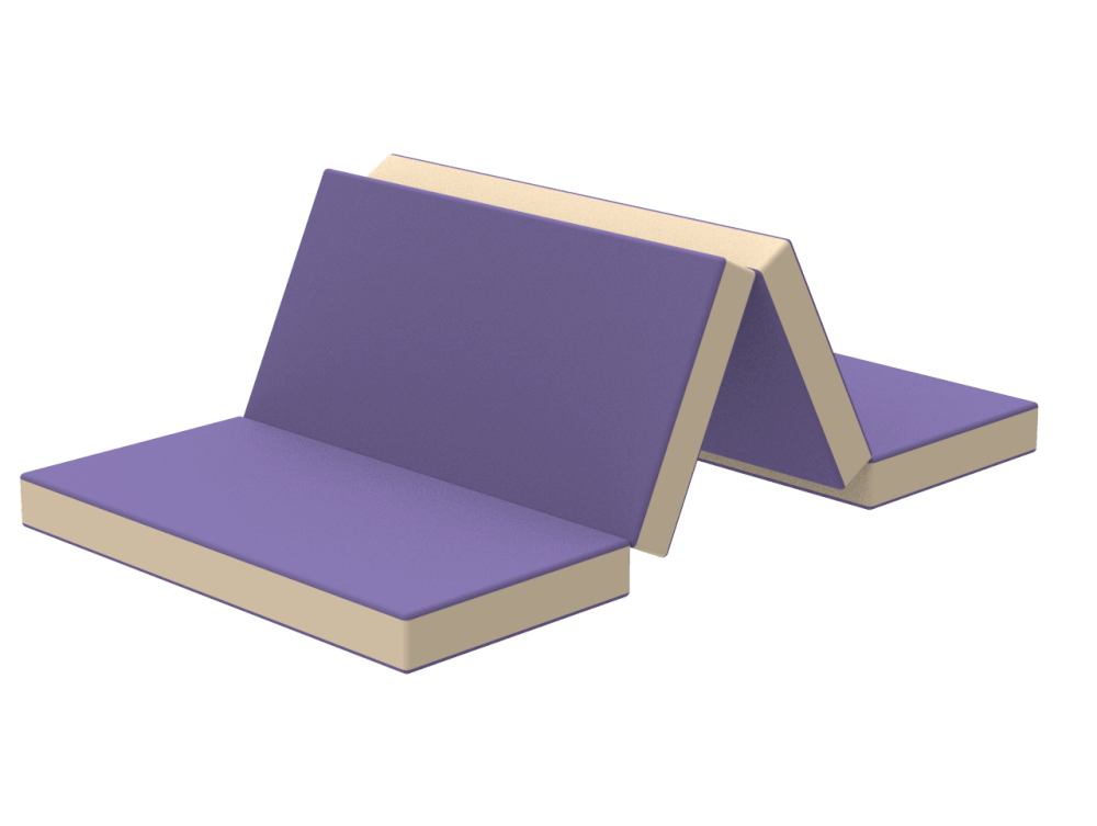 Мат гімнастичний складаний з 4-х частин, вторинний поролон 200х100х5 см, тканина ПВХ (Kidigo ТМ)