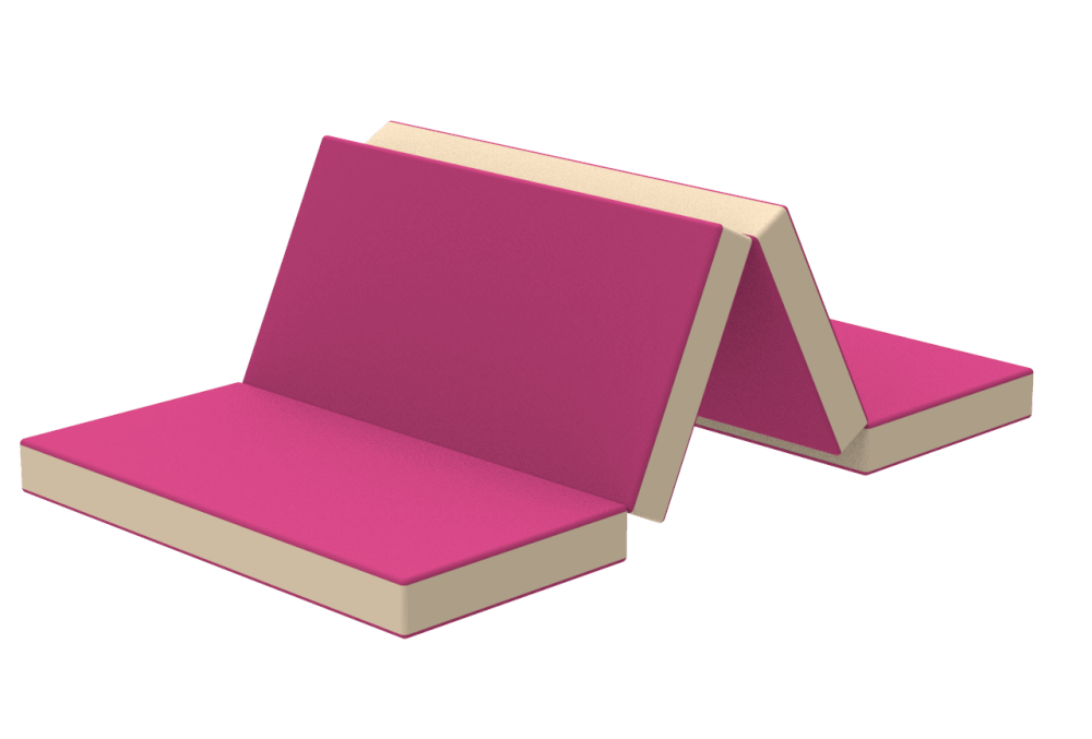 Мат гімнастичний складаний з 4-х частин, вторинний поролон 200х100х5 см, шкірозамінник Флай (Kidigo ТМ)