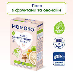 Дитяча каша МАМАКО гречана з яблуком та морквою на козячому молоці, від 5 місяців, 200 гр