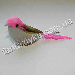 Пташка пластикова рожева 9см