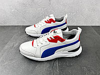 Мужские кроссовки Puma белые с синим и красным