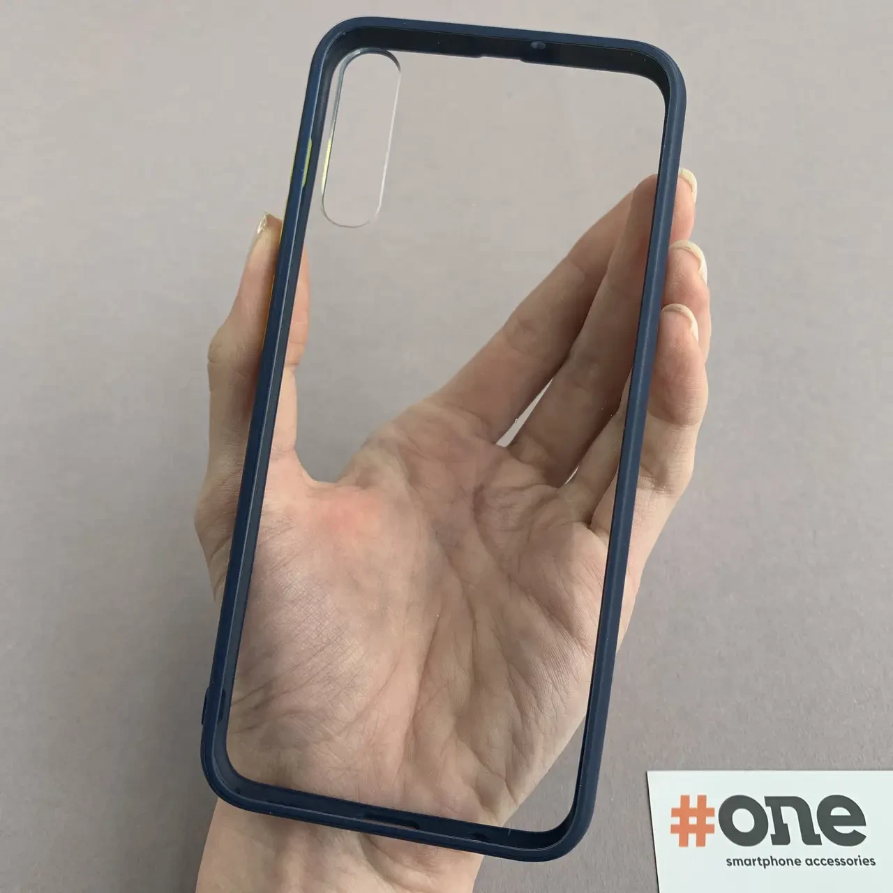 Чохол для Samsung Galaxy A50s прозорий з кольоровим обідком чохол на телефон самсунг а50с синій C7T