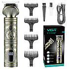 Машинка для стрижки волосся VGR 962, з дисплеєм та USB / Акумуляторний триммер для бороди та вусів з 4 насадками, фото 10