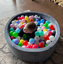 Сухий басейн із кульками в комплекті 200 шт. світло-сірого кольору 100 х 40 см велюр оксамит