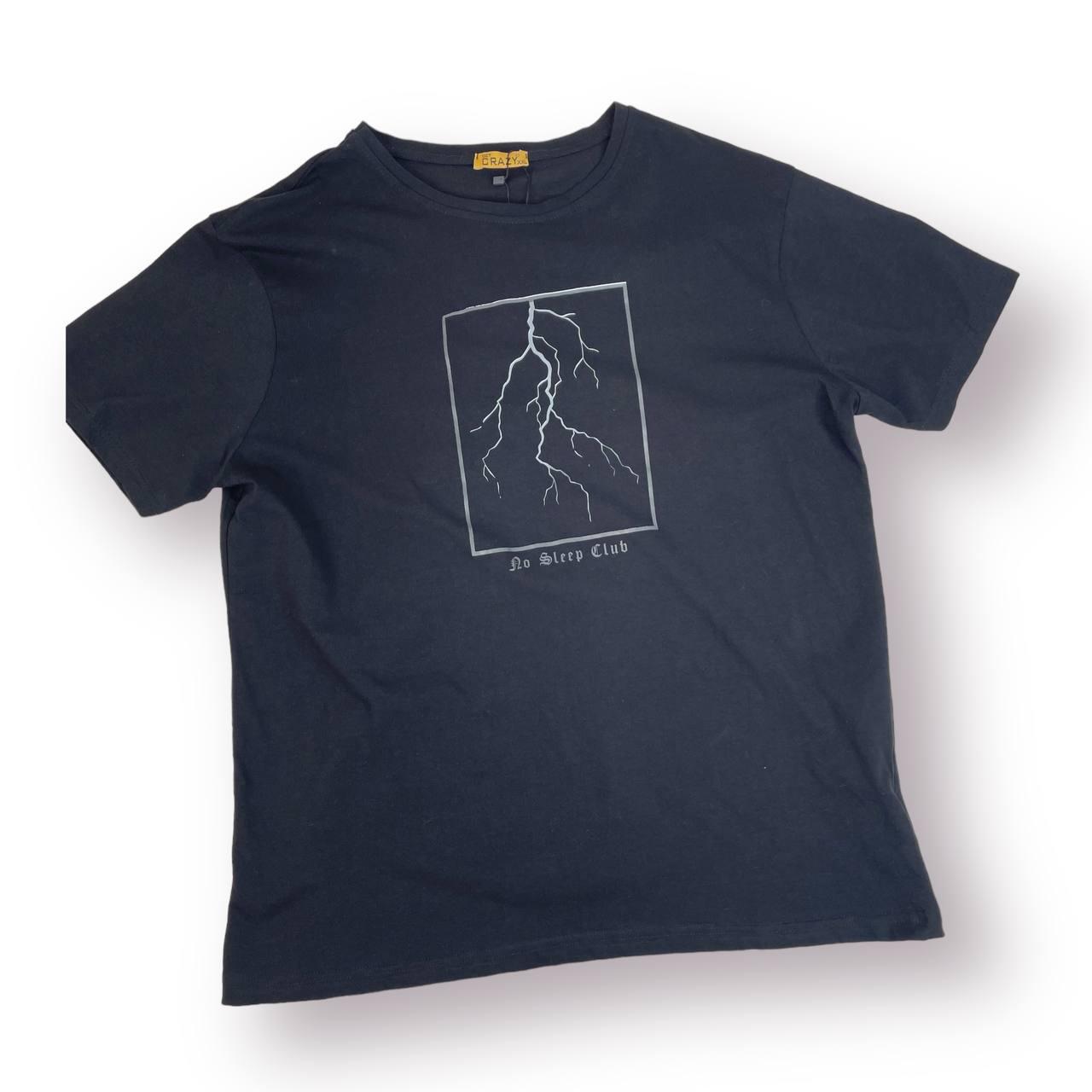 Чоловіча футболка, чорна, зі стильним буквеним дизайном, бавовна (S-XL) No 2348, TP Troy