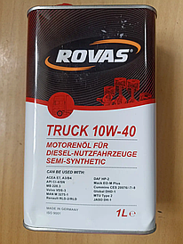 Напівсинтетична дизельна моторна олива ROVAS TRUCK 10W-40 1Л