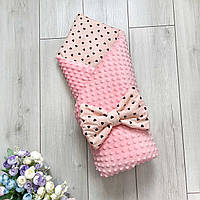 Конверт-одеяло минки на съемном синтепоне Сердечки, розовый