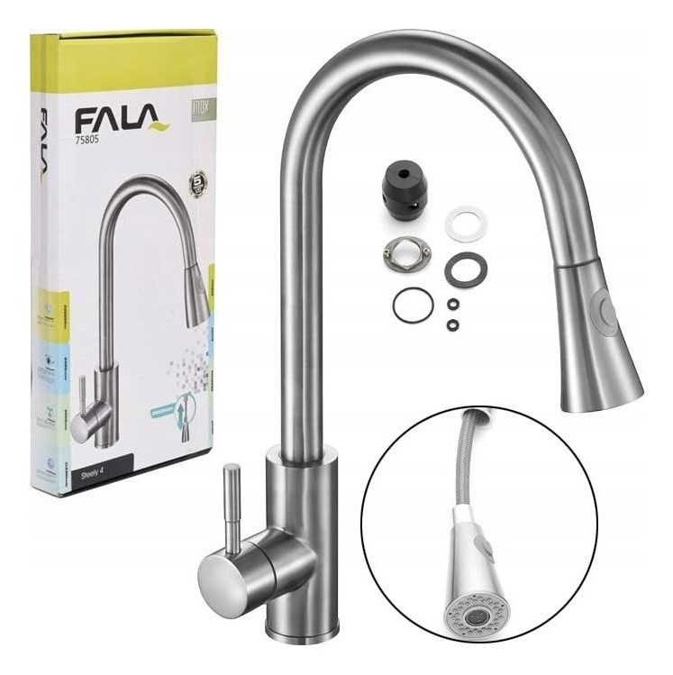 Змішувач на Кухню з Гнучким Виливом Fala Steely 4 (75805), фото 1