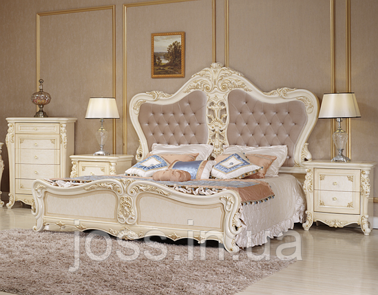 Ліжко 180х200 із 2 тумбочками,бароко, беж., Джоконда, фото 2