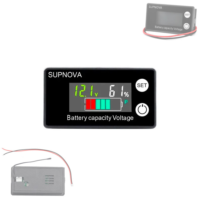 Індикатор заряду акумулятора % вольтметр 8-100В Li-ion LiFePO4, SUPNOVA, фото 1
