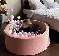 Сухой бассейн с шариками в комплекте 200 шт розового цвета 100 х 40 см велюр бархат