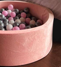 Сухий басейн із кульками в комплекті 400 шт рожевого кольору 140 х 40 см велюр оксамит