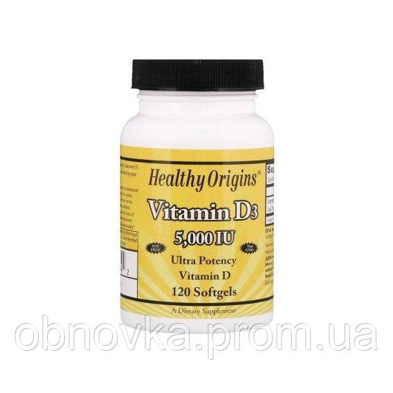 Витамин D Healthy Origins Vitamin D3, 5000 IU 120 Softgels OB, Код ...