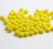 Намистини скло Finding Рондель граненка Жовтий матовий 2 мм В'язка 160 шт
