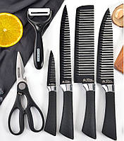 Набор ножей кухонных хорошего качества 6 в 1, Набор хороших ножей ножниц для кухни из нержавеющей стали