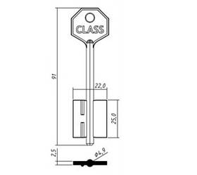 Заготовка ключа КЛАС 3 (CLA-5G) JMA