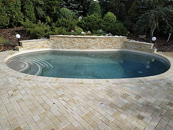 Плитка (бруківка) з натурального каменю пісковика (піщаника) для тераси, басейну, доріжок, тротуарів