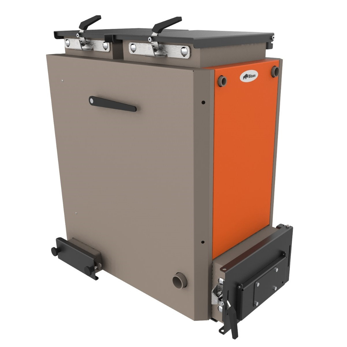 Шахтний котел холмова нижнього горіння Бізон Тріо трьохходовий