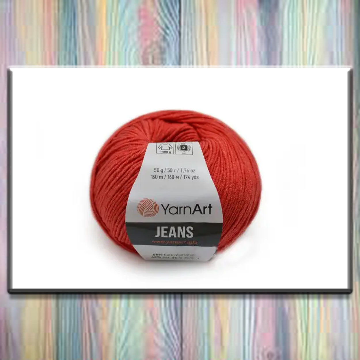 Пряжа (нитка) бавовняна Джинс (Jeans) 26 червоний YarnArt (ЯрнАрт) 177A3, фото 1