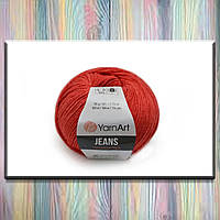 Пряжа (нитки) хлопковая Джинс (Jeans) 26 красный YarnArt (ЯрнАрт) 177A3