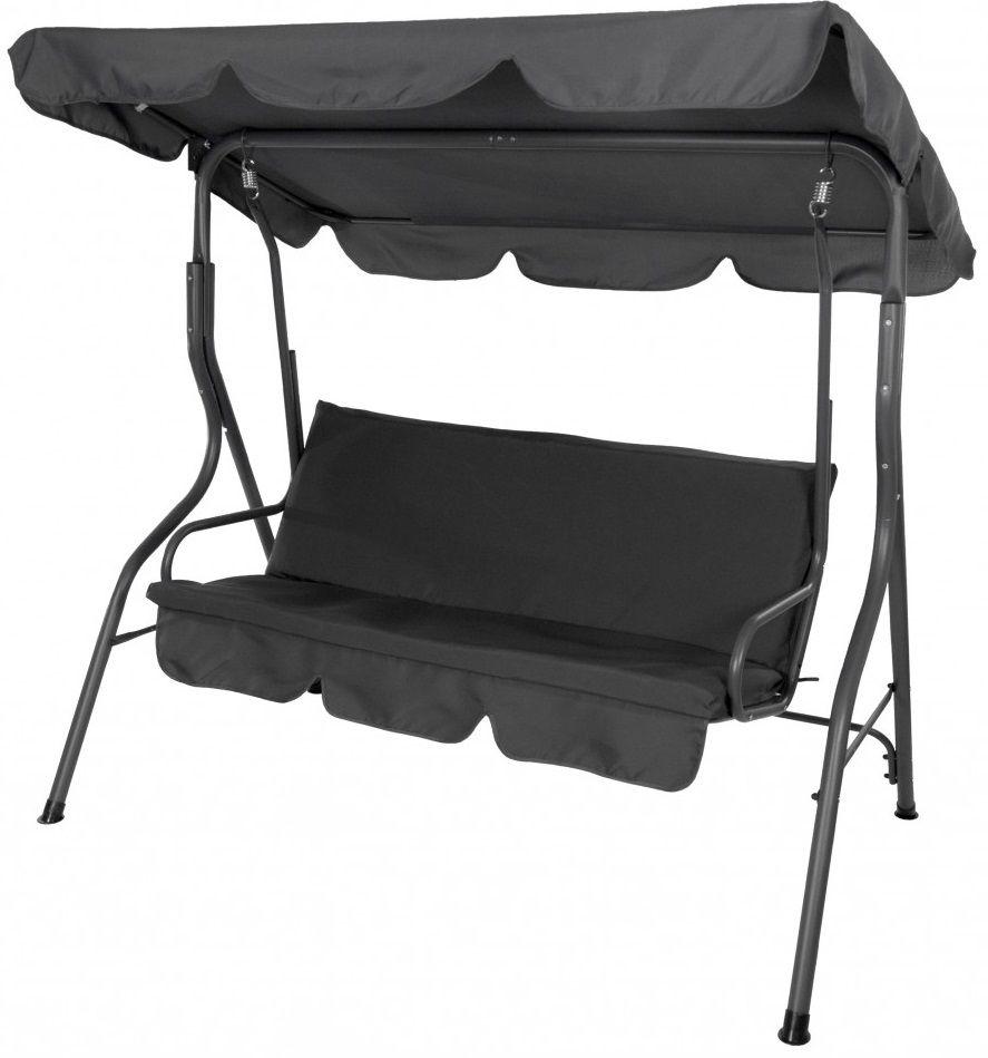 Гойдалка садова Bonro Relax графітова 3-х місна, фото 1