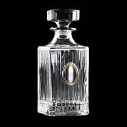 Набір для віскі «Гармонія Gold» Boss Crystal (платина із золотими овалами) (графин + 4 склянки), фото 4