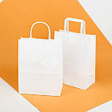 Білі Крафт пакети з ручками 220*120*290 мм Чисті паперові пакети для магазинів одягу, фото 3