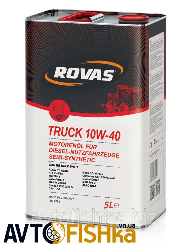 Напівсинтетична дизельна моторна олива ROVAS TRUCK 10W-40 5Л