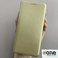 Чехол книга для Xiaomi Redmi Note 10s с эко кожи с подставкой книжка на сяоми нот 10с золотая PRM