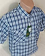 Бавовняна чоловіча теніска Hetai vk-0504 класична синя в клітку, стильна чоловіча сорочка 100% бавовна, фото 10