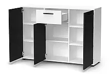 Комод Berno 3 Accord, колір чорні  двері /білий, фото 3