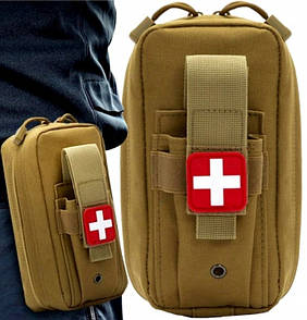Невелика армійська аптечка, сумка для медикаментів Edibazzar койот