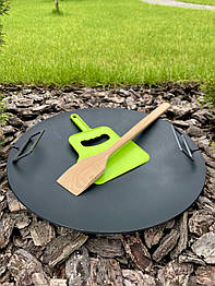 Сковорода садж Козацька Сила XL (з підштамповкою) на мангал або "буржуйку" ф500м s-4мм